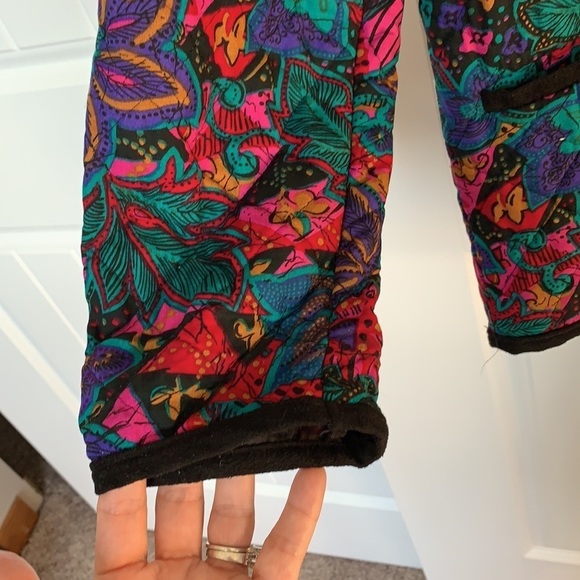 VTG Boston Traveler Y2K Boho Floral Quilted Jacket Folk Style Colorf Women Large - Picture 5 of 12